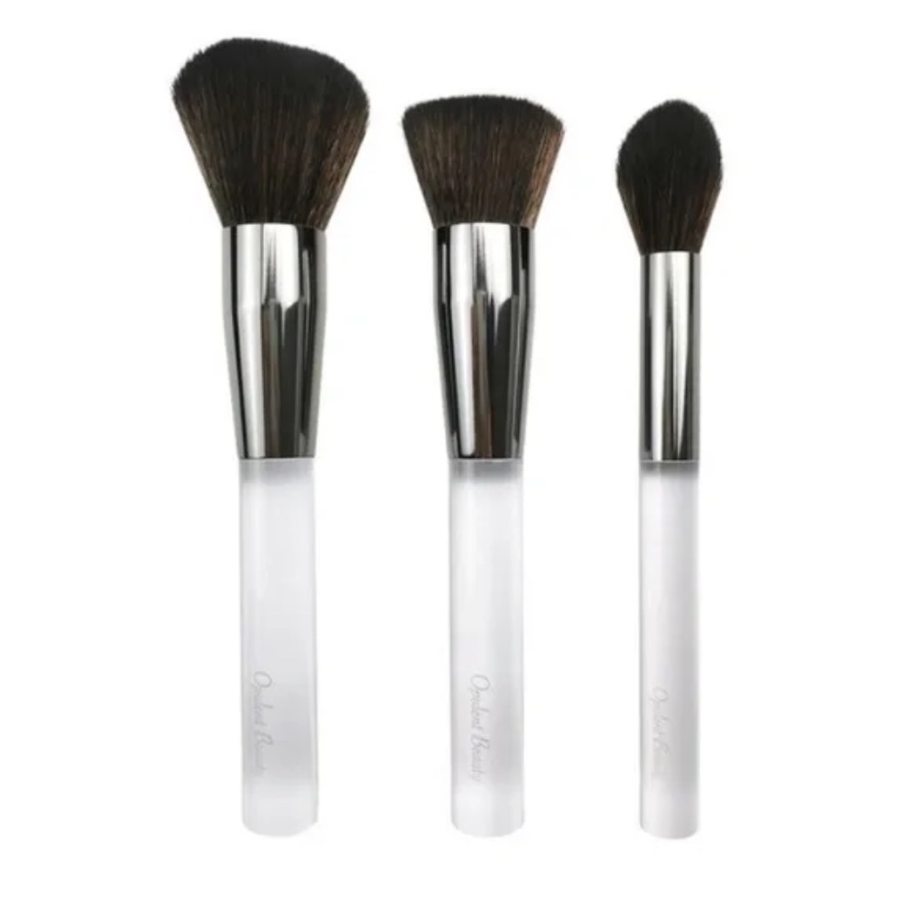 OPULENT BEAUTY · CRYSTAL CLEAR 3PC FACE BRUSH COLLECTION